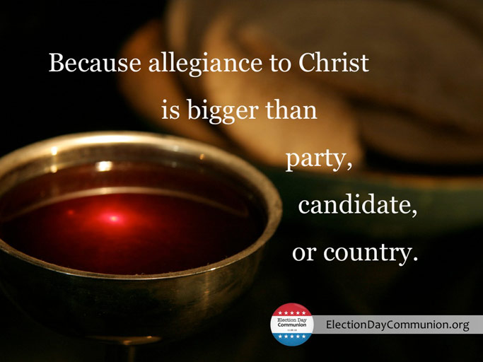 Because allegiance to Christ is bigger than party, candidate, or country.
