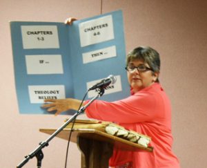 Carmen Schrock-Hurst leading Bible study