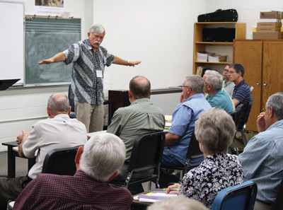 (left) Lawrence Yoder led a workshop on “Jesus’ Healing Ministry and Ours,” a focus on healing prayer and action using Jesus’ example. Photo: Jon Trotter