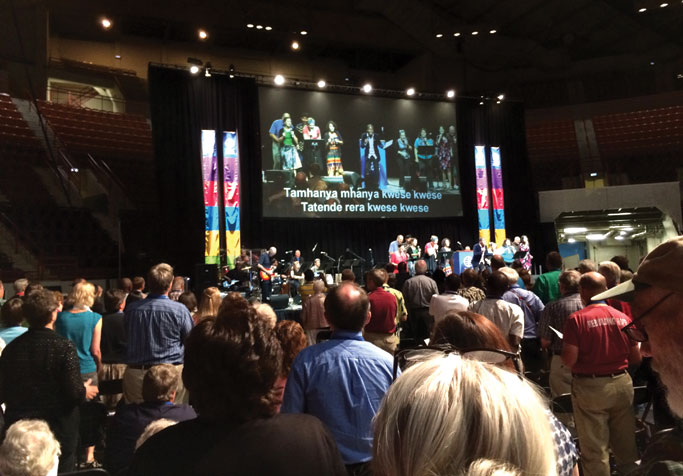 Worship at Mennonite World Conference is led by an international team. Photo: Mary Jo Lehman