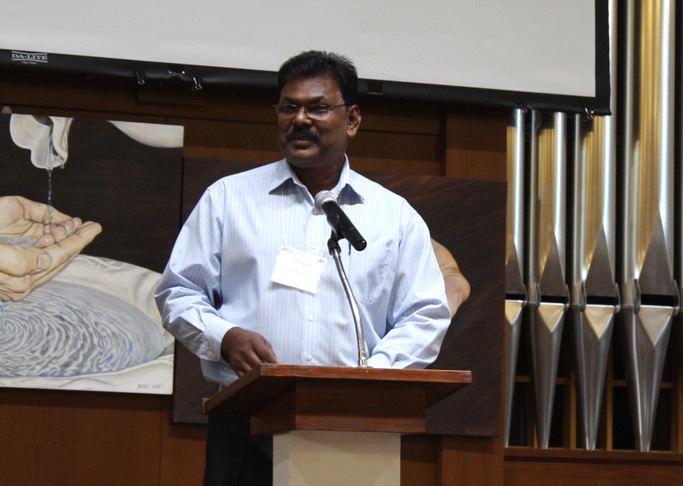 Ramesh Jaimani, a fraternal delegate from Trinidad & Tobago, shared a missional story on Friday evening.