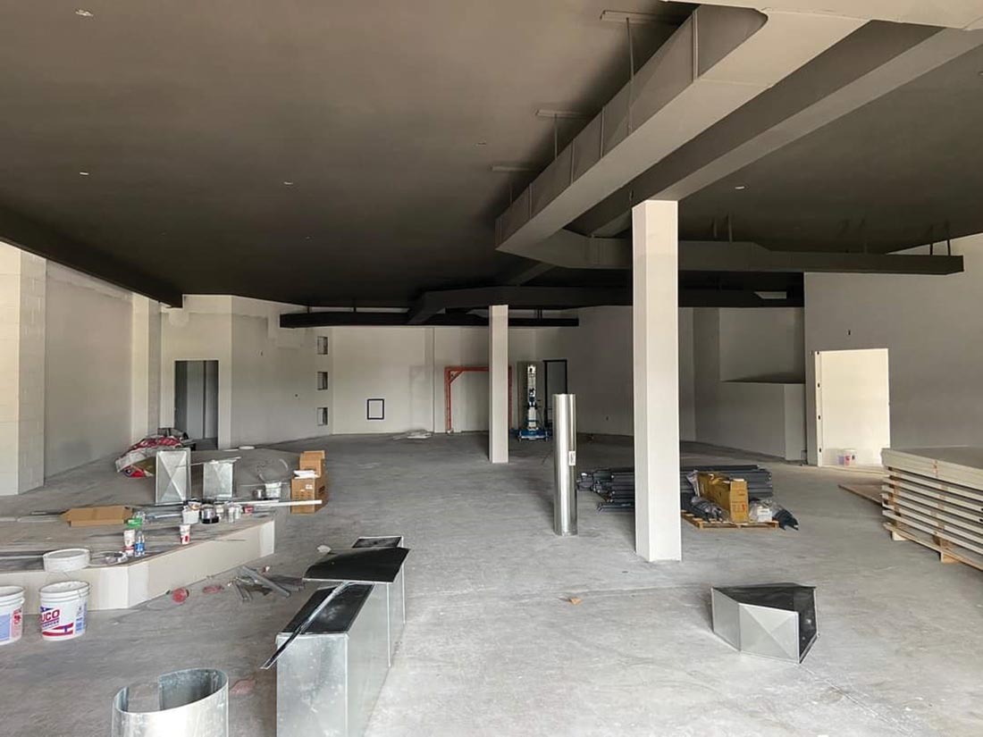 The auditorium space under construction in Eastside Church’s new building.  Courtesy of Matt Schwartz